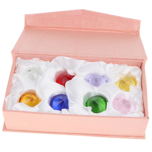 8 Colores Cristal Cristal Diamante Conjunto Pisapapeles