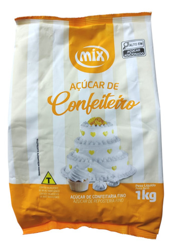 Açúcar Confeiteiro Fino 1kg Mix Confeitaria Culinária Doce