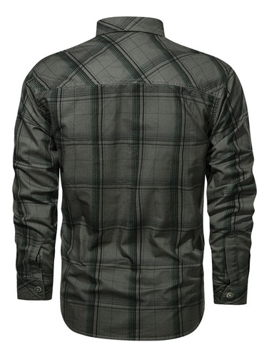 Sobrecamisa Casual Para Hombre, Camisas De Algodón A Cuadros