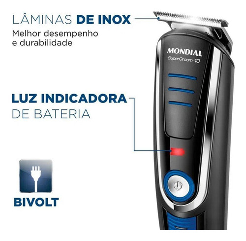 Aparador De Pelos Super Groom Bg-03 Biv - Mondial