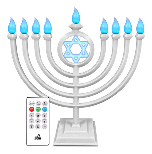 Menorah/candelabro Ner Mitzvah Blanco