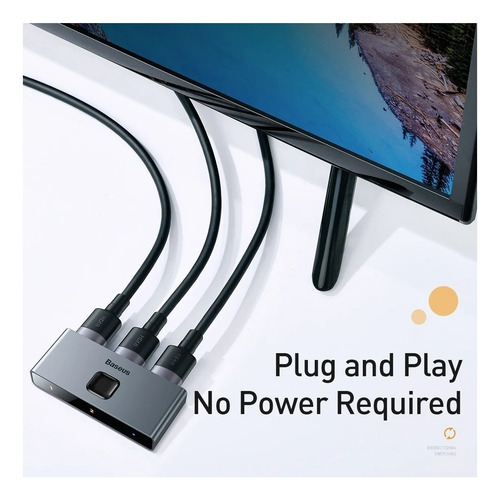 Imagen 7 de 9 de Switch Bidireccional Hdmi 1 X 2 4k 60hz / Baseus
