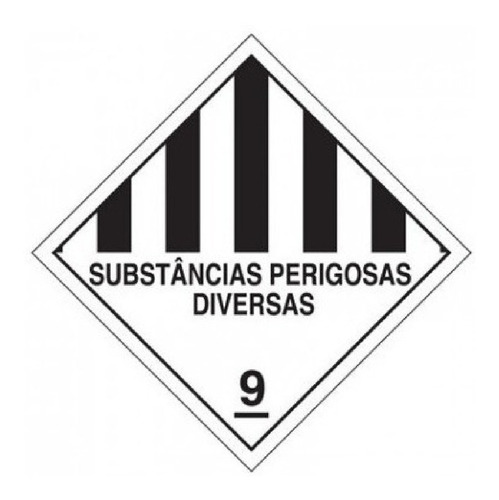 Placa Simbologia Substancias Perigosas Diversas 9 Pvc