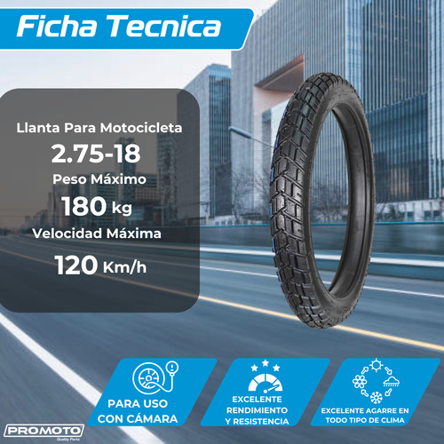 Llanta Trab Promoto 2.75 18 Bfv1014 6pr Tt