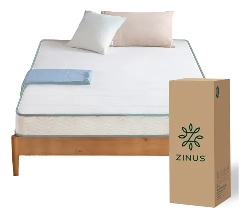 Colchón Zinus En Caja 1 Plaza 90x190x15cm De Resortes Bonell Color Blanco