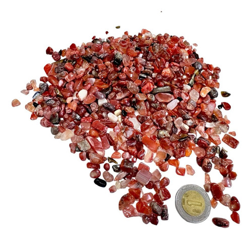 Cuarzo Confeti Pulido De 4mm 1cm Agata Roja 700gr Premium 