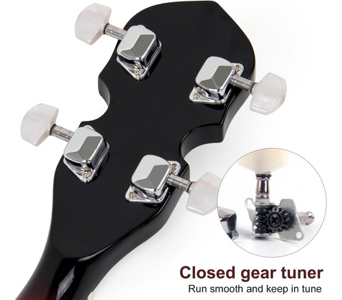 Banjo Resonador De 5 Cuerdas Kmise, Profesional Sapele Back