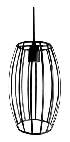 Lampara Colgante Barril Negro 15cm C-171/15 Ferrolux 1 Luz