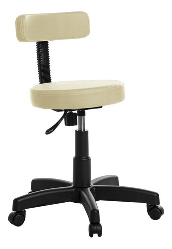 Cadeira Mocho Bege | Couro Ecológico | Odontologia Estética