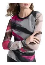 Comprar Camisa Dkny Mesh Crew Neck Para Mujer