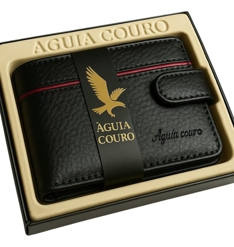 Carteira Masculina Couro Legítimo Premium Extra Macio Ref957 Cor Preto