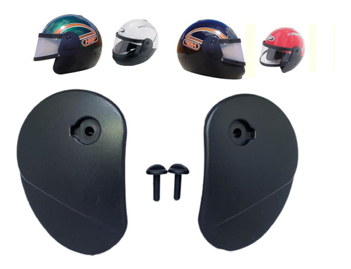 Kit Reparo Capacete Hgf T4 T5 T6 Tampa Lateral Com Pinos