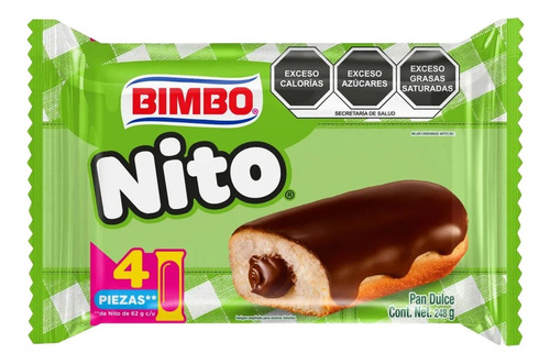 2 Pzs Bimbo Pan Dulce Negrito Nito 248gr