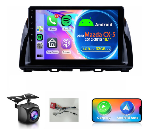 Auto Estéreo 4+32g Para Mazda Cx5 2012-2015 Carplay Gps Ahd Mazda Cx-5 2012-2015