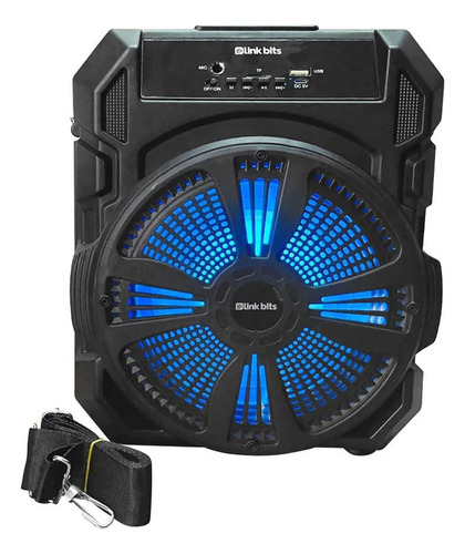 Bocina 8 Pulgadas Sa8061t Bt Radio Fm Luz Led Con 4 Piezas Color Negro