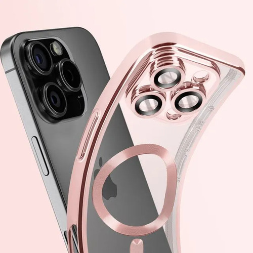 Funda Para Iphone 16 Pro Max Cubre Cámara Compatible Magsafe Rosa