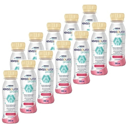 Novasource Proline - Kit C/12 Frascos, Sabor Morango