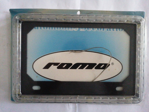 Porta Placa Led Color Azul Y Blanco Para Moto 