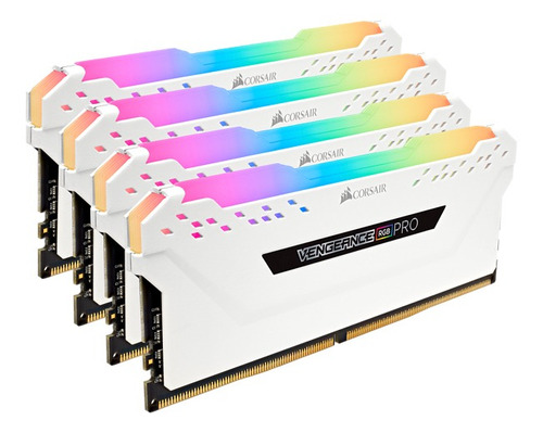 Memoria RAM Vengeance RGB Pro gamer color blanco 32GB 4 Corsair CMW32GX4M4C3600C18