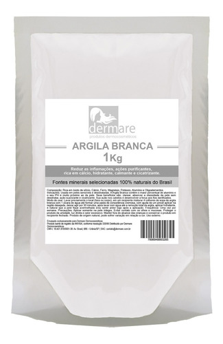 Argila Branca 1 Kg - Dermare