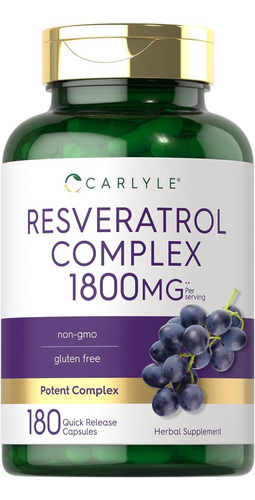 Resveratrol 1800 Mg X 180 Capsulas Original Eeuu