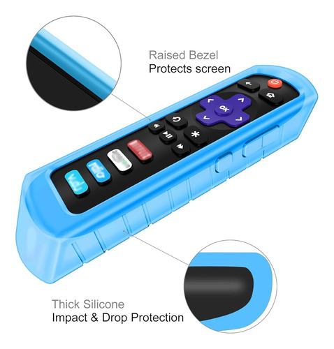 Funda Protectora Mando Roku Steaming Stick 3600r Silicona Azul Cielo