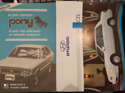 2 Folletos Catálogos Hyundai Pony Y Excel Impresos