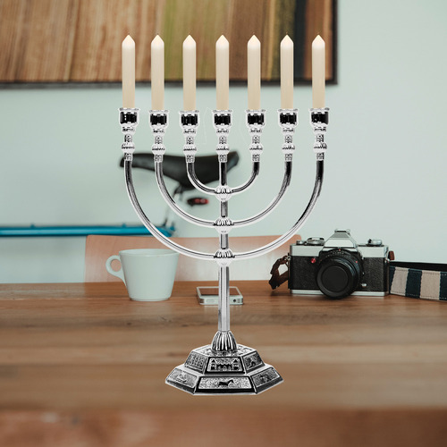 Candelabro Judaico Com Sete Menorás, Presente De 7 Braços