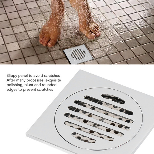 Ducha Con Desagüe De Suelo De Acero Inoxidable Y Cobre.
