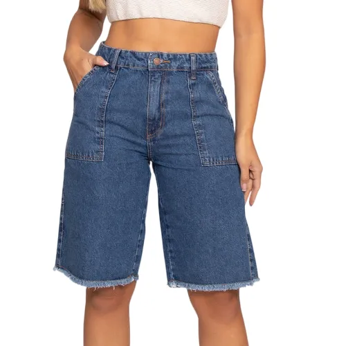 Bermuda jeans cheap larguinha