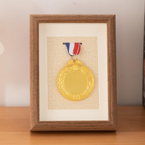 Jk Caja De Almacenamiento De Medalla Color Madera 7 Pulgadas