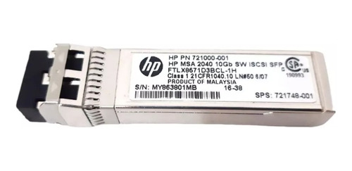 Gbic Hp 10gb Iscsi 721748-001 721000-001 Ftlx8571d3bcl-1h  #