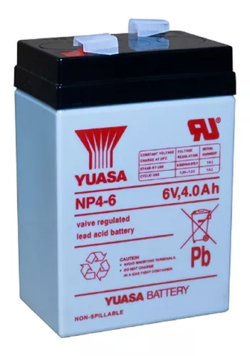 Batería Plomo AGM YUASA NP4-6 6V 4Ah