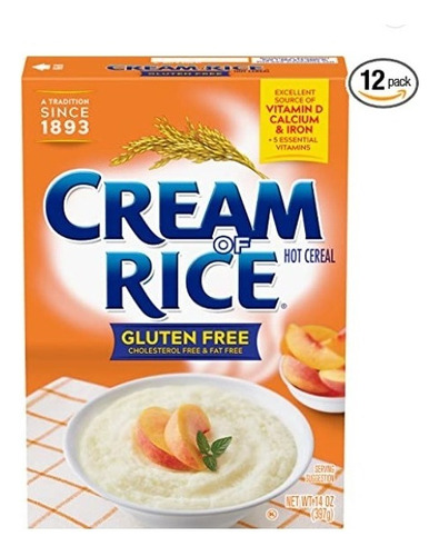 Crema De Cereal De Arroz Sin Gluten Caliente, 14oz  12 Pack