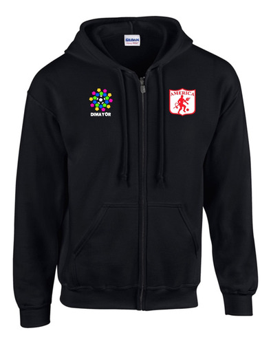 Buzo Capota Cremallera America Cali Hoodie Black Premiun