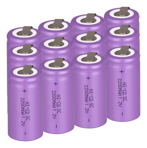 Odstore Bateria Recargable Ni-cd Baterias Sub C Sc (purpura*