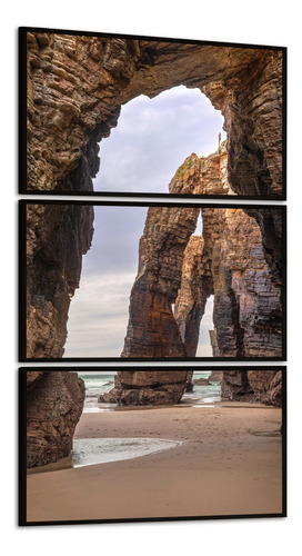 Quadro Vertical Portal Da Praia Paisagem Com Moldura 120x80