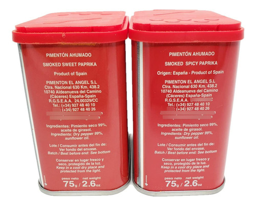 Pimentón Ahumado Español Dulce Caliente Juego De 2 Latas