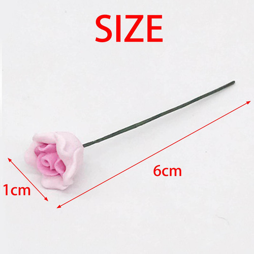 4 X 10 Uds Artificial Flor Rosa Para Casa De 1:12 Casa De