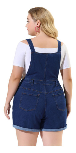 Jumper Short Mezclilla Overol Peto Talla Grande Con Bolsillo
