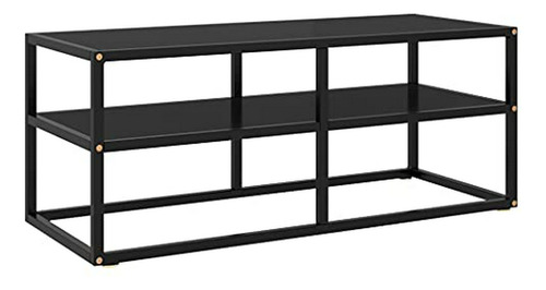 Mueble Buffet Negro Con Vidrio Negro - 39.4 X15.7 X15.7 