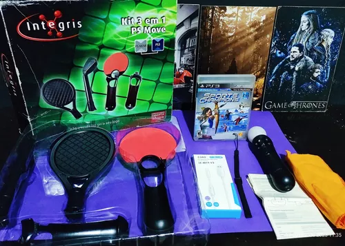 Kit PS Move - Bastão + Câmera + Jogo Sports Champions