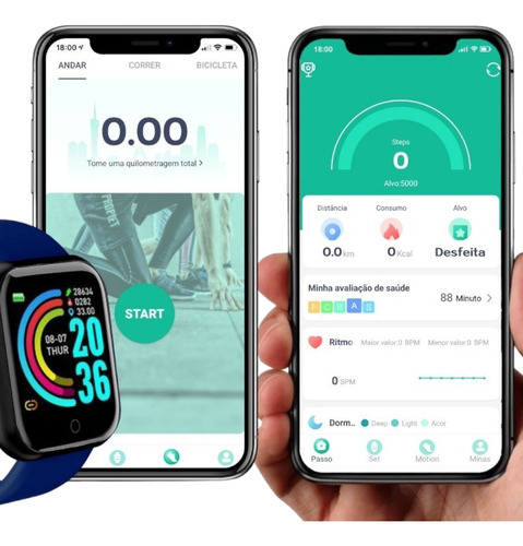 Kit Relógio Smartwatch D20 + Fone S/fio - Promoção