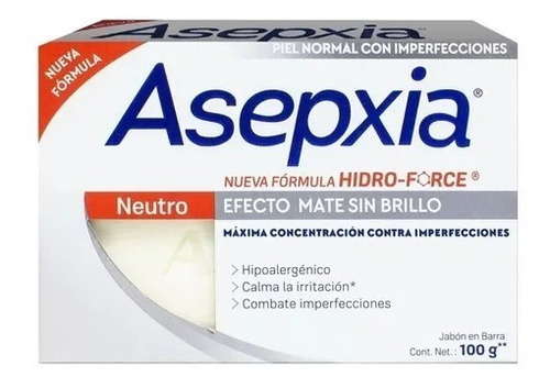 Asepxia Jabón Neutro Piel Con Imperfecciones X100gr-pack X6