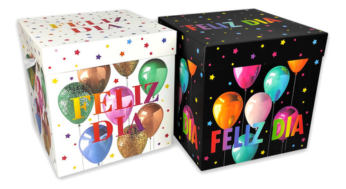 Cajas Feliz Día - Globos - 22x22 Cm.