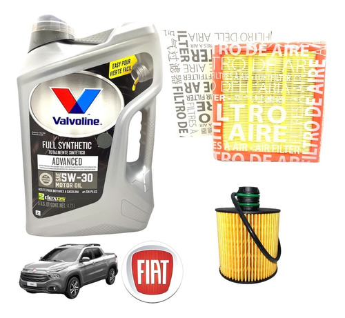 Kit Aceite 5w30 Y Filtros Fiat Toro Diesel 2.0 Multijet