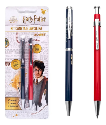 Kit 1 Caneta E 1 Lapiseira Harry Potter - Leoarte