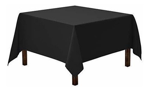 Mantel Cuadrado Negro 70 X 70 Pulgadas De Poliéster Lavable