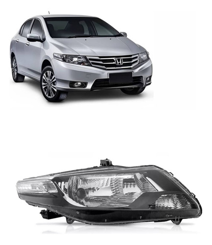 Farol Principal Honda City 2012 2013 2014 Eletrico Direito