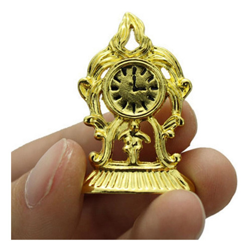 2 Mini Reloj De Pared De Oro En Miniatura Para 1:12 Muebles